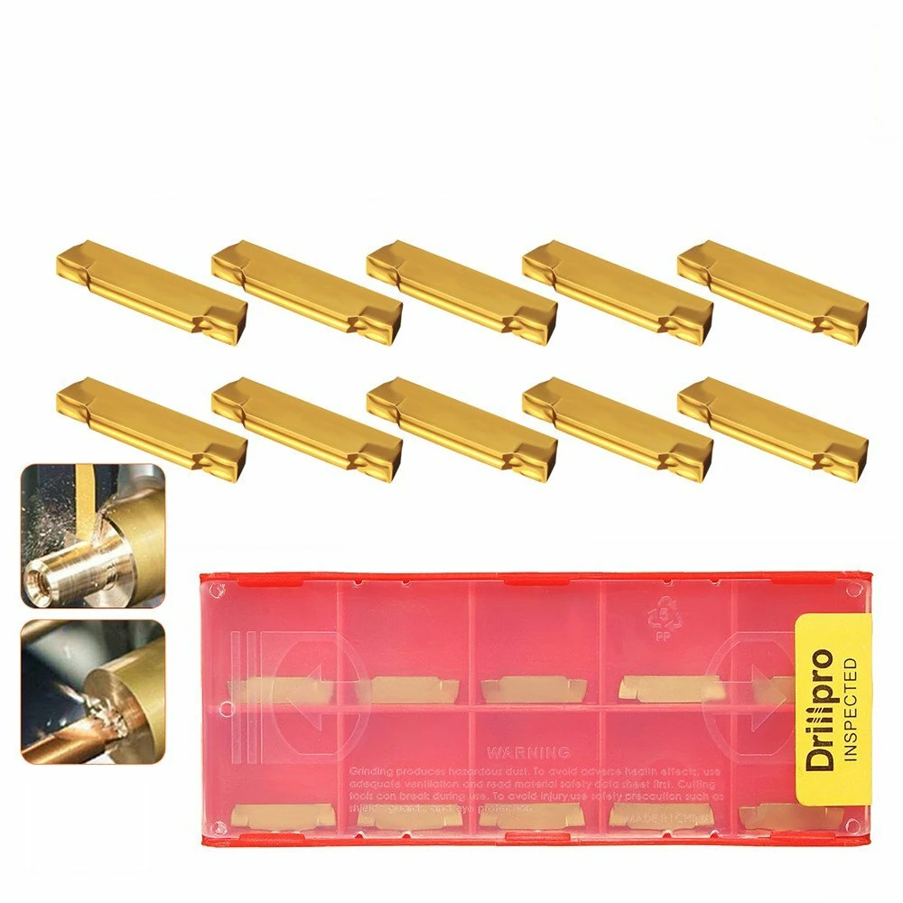 Drillpro MGMN200-G Carbide Inserts - 10Pcs for MGEHR/MGIVR Grooving & Cut-off Tool - Image 2