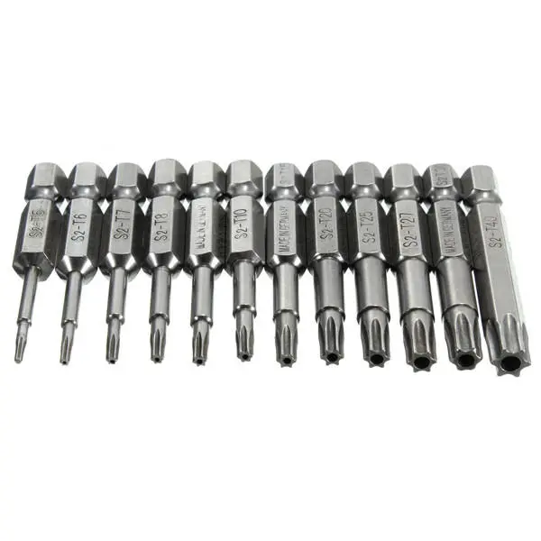 12pcs 1/4 Inch 50mm T5-T40 Magnetic Torx Screwdriver Bits Set | 12-Piece - Image 2