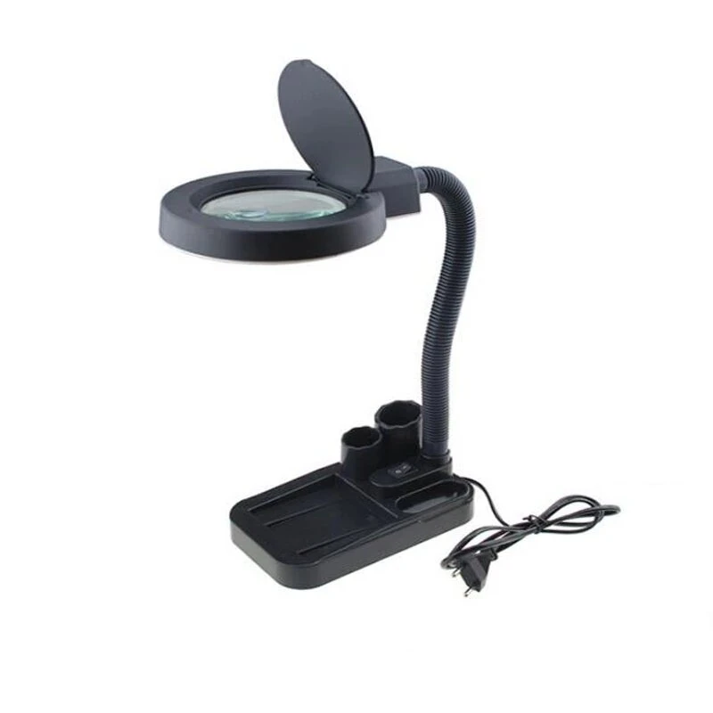 SUNSHINE 5X 10X LED Desktop Magnifier | 40 LED Bracket | 110V/220V Universal Glass Lens - Image 2