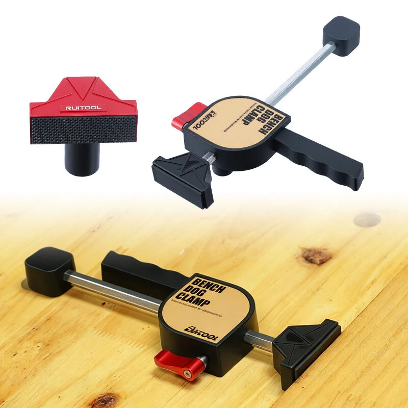 RUITOOL 19mm MFT Workbench Clamps Set - 2 Clamps & 2 Bench Dogs for 3/4 Inch Dog Holes - Image 2