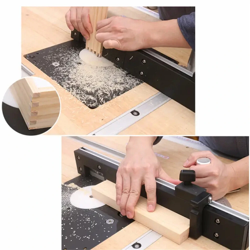 Wnew 450mm Miter Gauge Fence with Tenon Block & Repetitive Cut Flip Stop | For Table Saw Router Table - Image 2