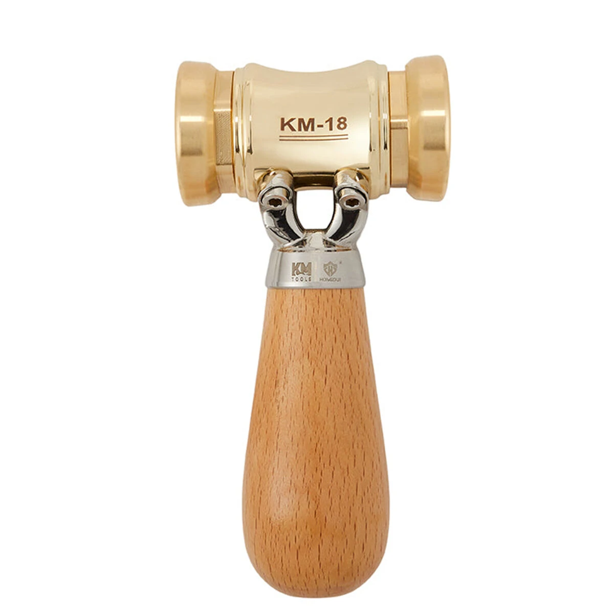 HONGDUI KM-18 Mallet Hammer | 22-Ounce Brass Head with Replaceable Nylon Inserts - Image 2