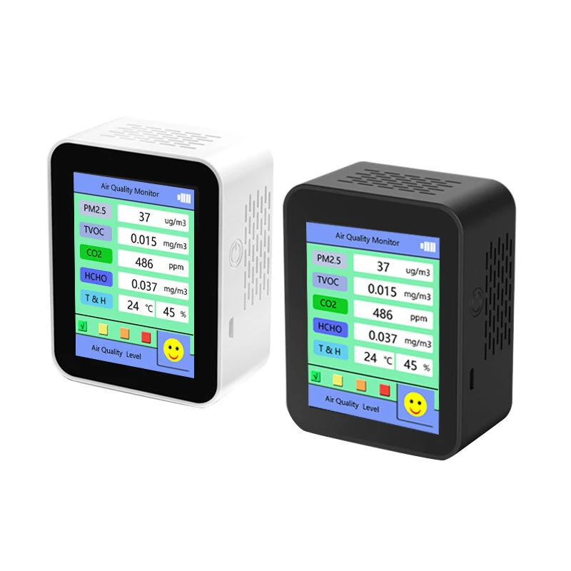 Air Quality Monitor 6-in-1 - PM2.5 CO2 HCHO TVOC Temp Humidity Tester - Image 2