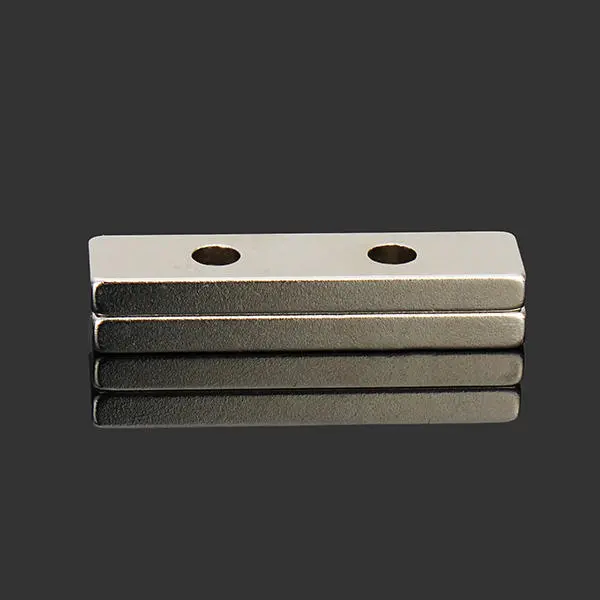 N35 40x10x4mm Strong Neodymium Block Magnets | Countersunk with 2 Holes | 2pcs - Image 3