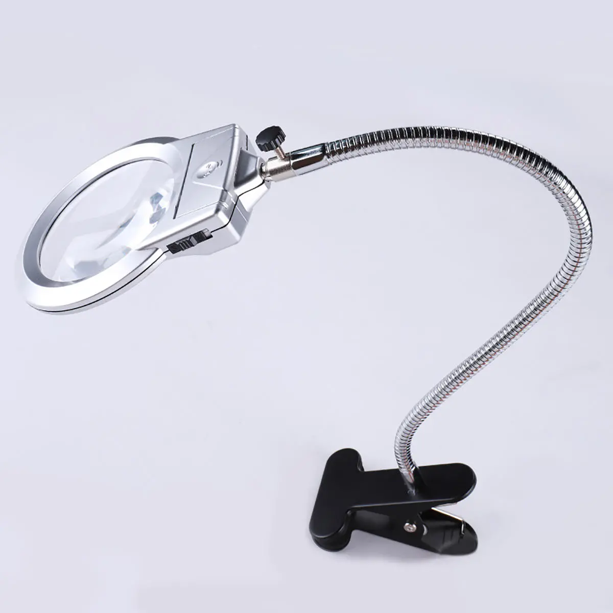 Large LED Desk Magnifier with Clamp & 360° Rotating Hose - Magnifying Glass - Image 4