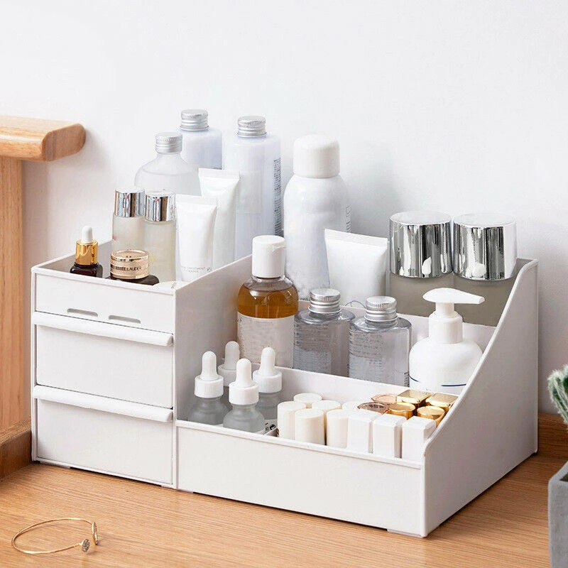 Plastic Cosmetic Organizer with Drawers | Makeup Jewelry Parts Storage Box Case - Image 3