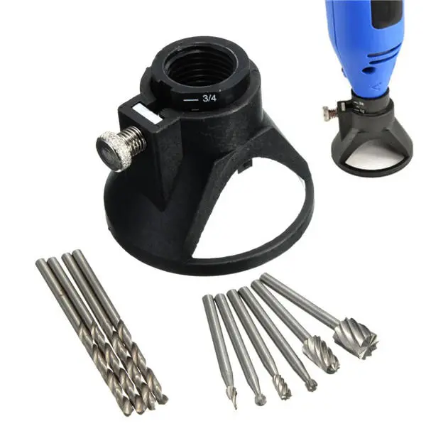 Drillpro Carving Locator 4pcs 3mm Twist Drills 6pcs Wood Milling Burrs Rotary Tool - Image 3