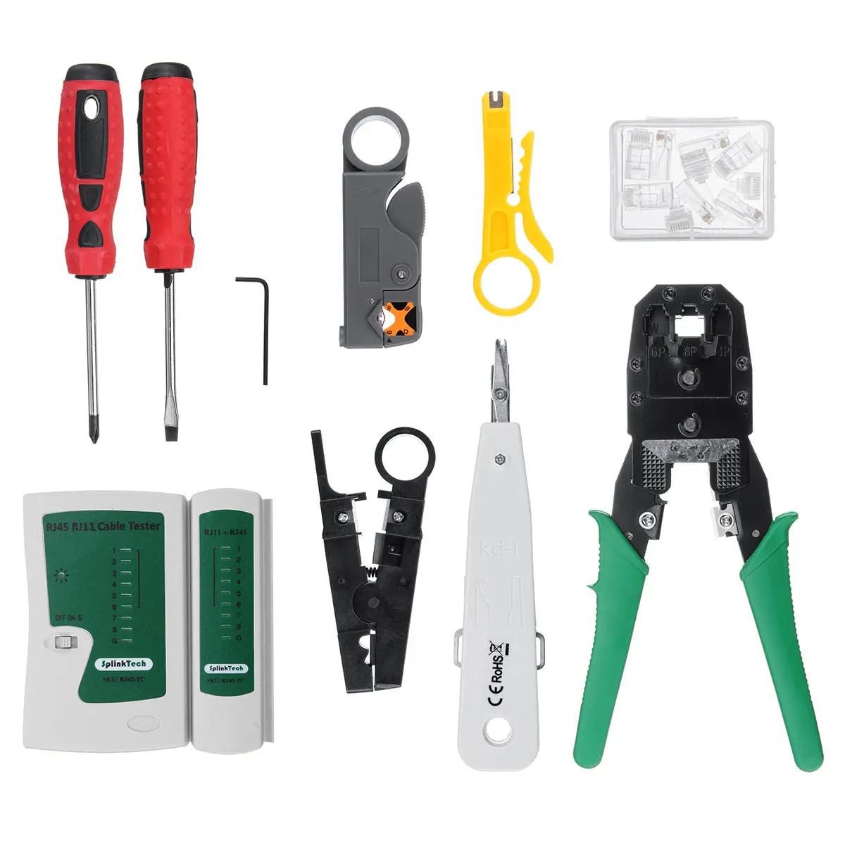 LAN Cable Tester & Crimper Tool Kit - Cat5 RJ45 RJ11 Network Plier - Image 3