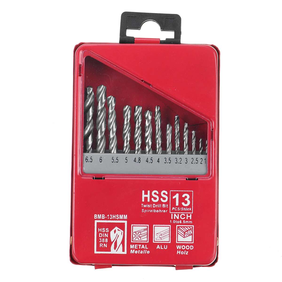 HSS Straight Shank Twist Drill Bit Set - 13PCS Fully Ground with Metal Case - Image 3