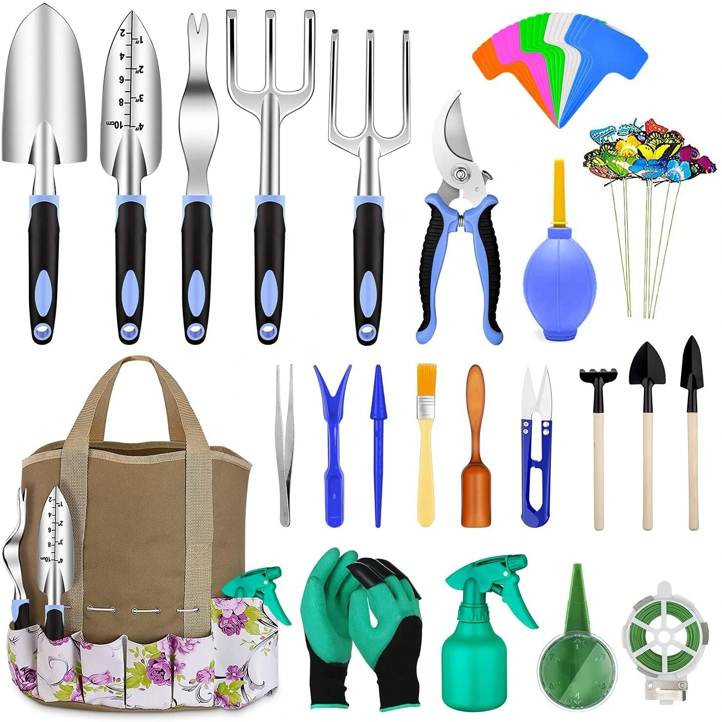 82 Pcs Heavy Duty Aluminum Garden Tools Set - Soft Rubber Anti-Skid Handle - Image 2