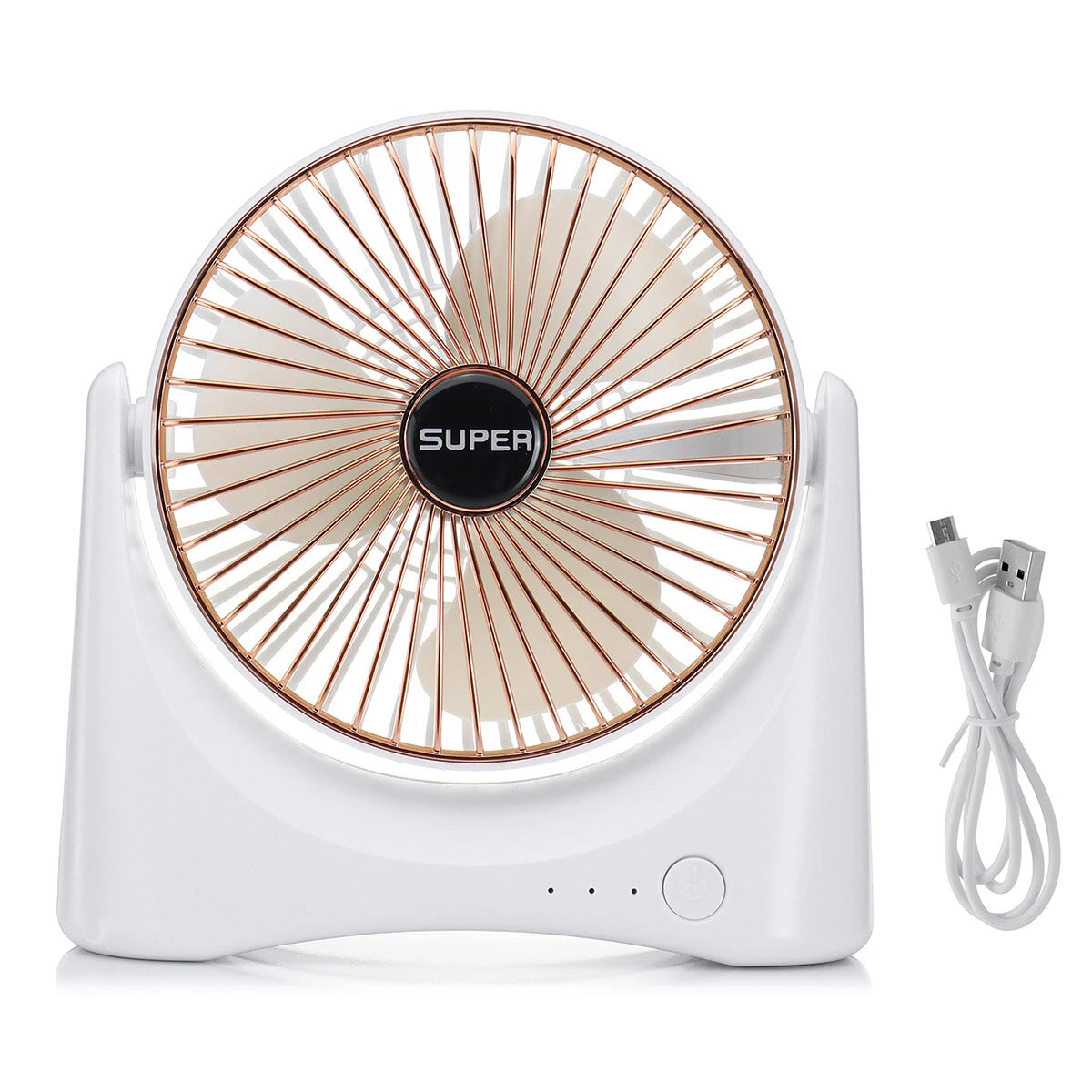 Mini USB Desktop Fan - Rechargeable 3 Speed Portable for Travel & Office - Image 2