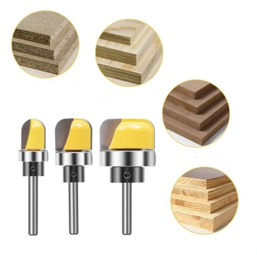 3pcs Multi-size Shank Round Nose Router Bits with Bearing | Carbide Woodworking Cutter - Image 2