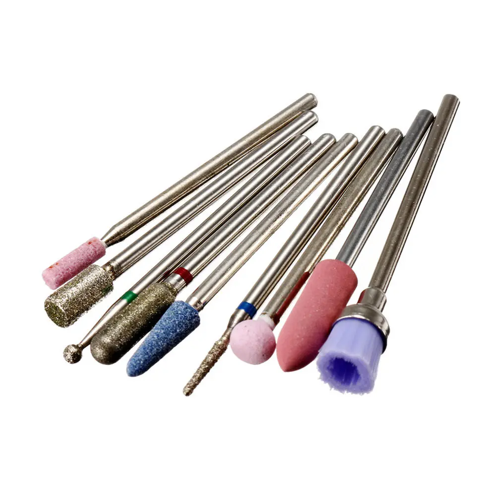 9Pcs 3/32 Inch Electric Nail Drill Bits Kit - Cuticle Cleaner & Manicure Pedicure Tools - Image 4