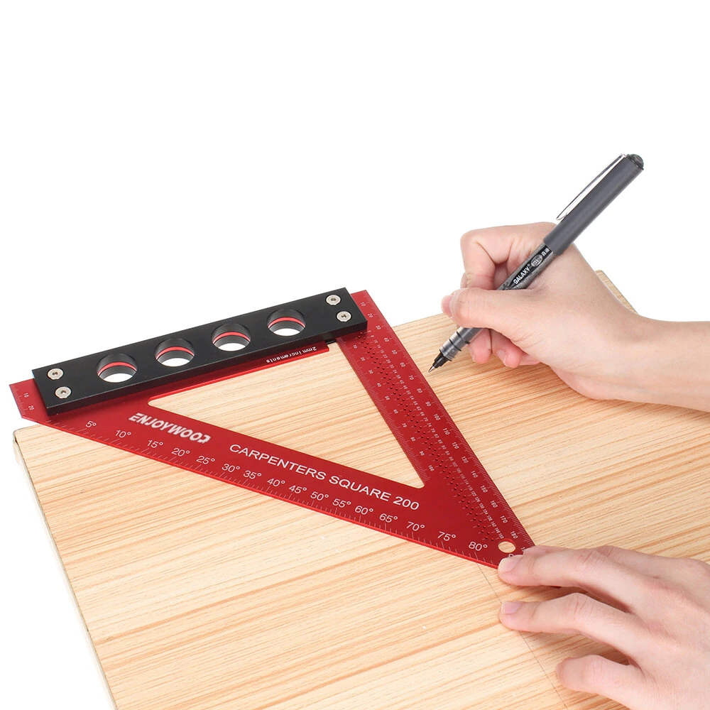 ENJOYWOOD 200mm Aluminum Alloy Carpenter Square - Woodworking Triangle Ruler - Image 5