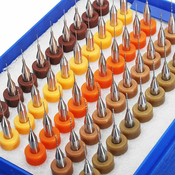Drillpro 50pcs Tungsten Carbide Micro PCB Drill Bit Set | 0.25-0.45mm - Image 5