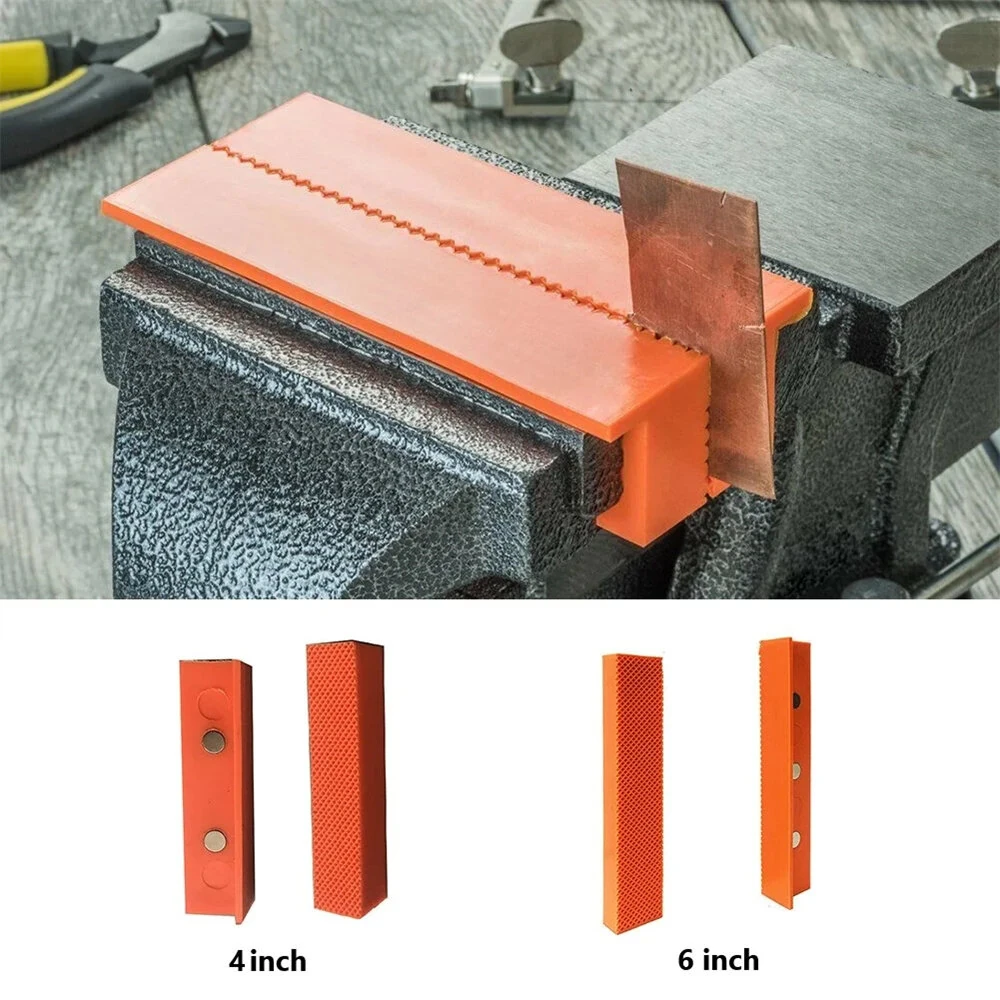 Magnetic Soft Pad Jaw Rubber for Bench Vise - PPT Material with Embedded Magnets | 2PCS Set, 4 5 6 inch Sizes - Image 5