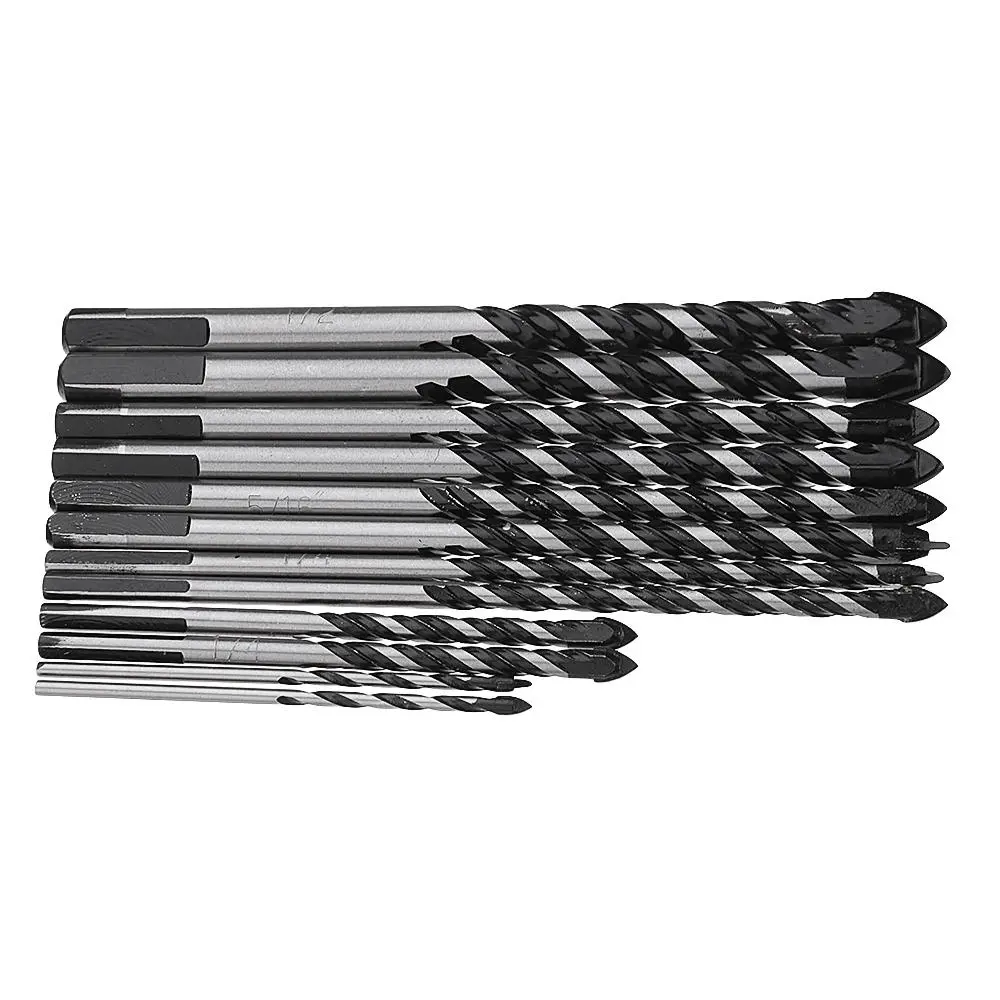 Drillpro Masonry Drill Bit Set - 10pcs for Tile Brick Cement & Concrete - Image 5