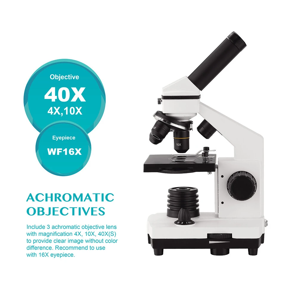 AOMEKIE Biological Microscope 64X-640X | LED Illumination & Phone Holder - Image 3