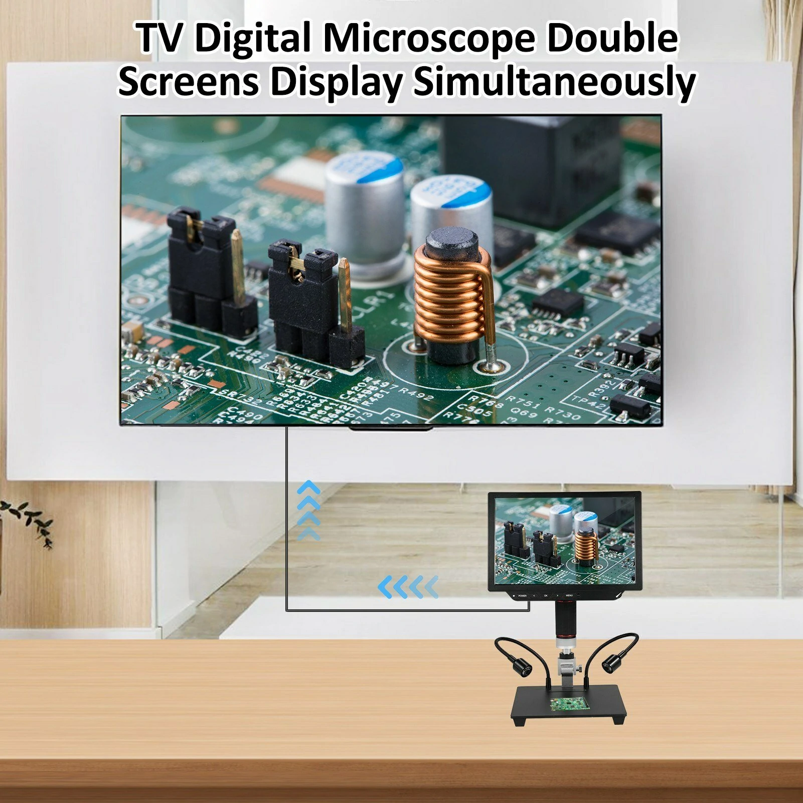 Jiusion 10.1 Inch Digital Microscope - 13MP 4K Camera, 1X-8X Zoom, Large IPS Screen for Soldering & Coin Collection - Image 5