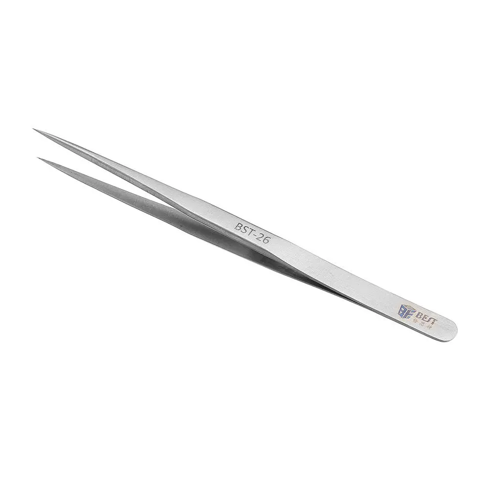 BEST BST-26 Precision Tweezers - Anti-Skid Hardened Steel - Straight High-Toughness - Image 2