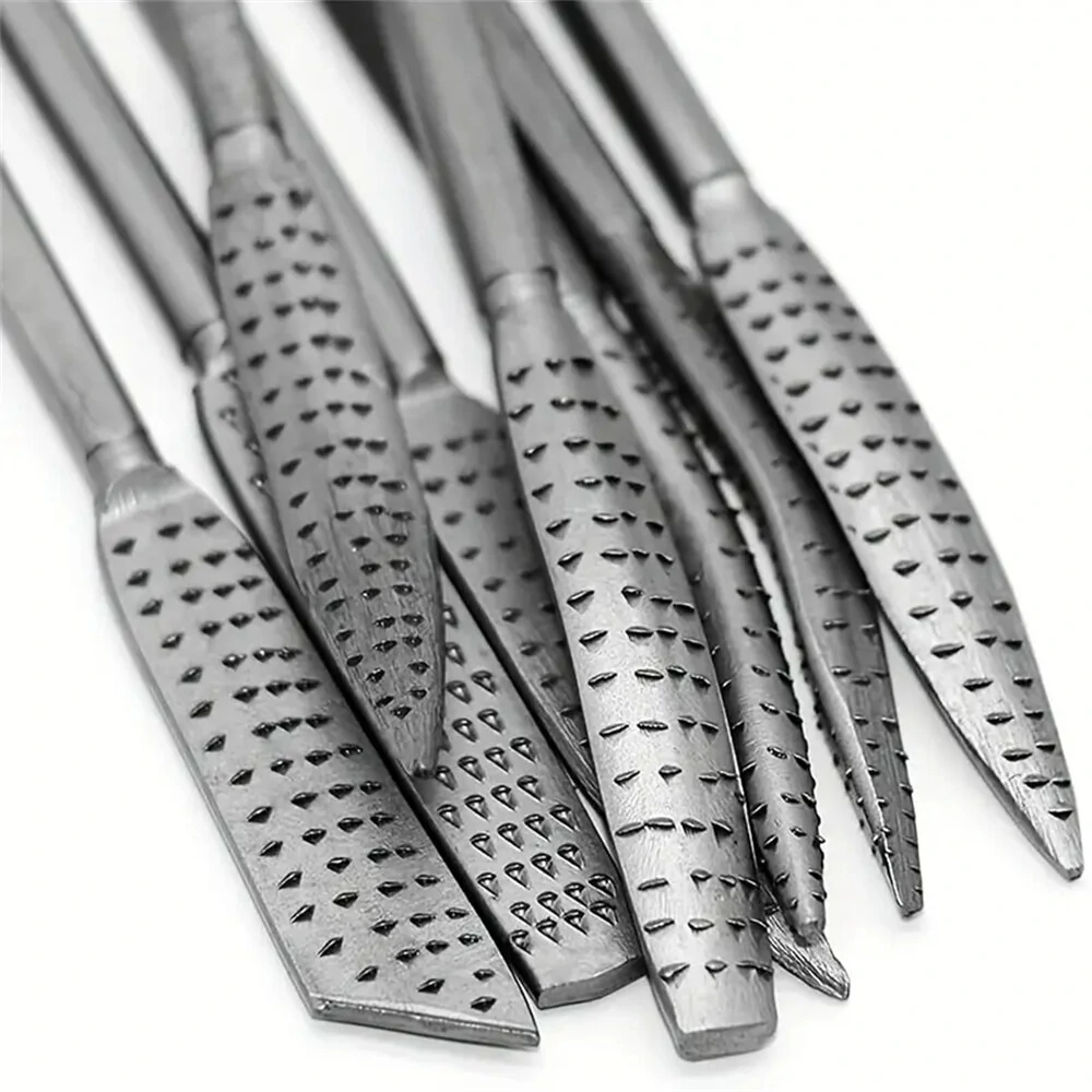 Wood Carving File Kit - 8PCS Double Ended Riffler Rasp Set for Shaping & Refining - Image 3