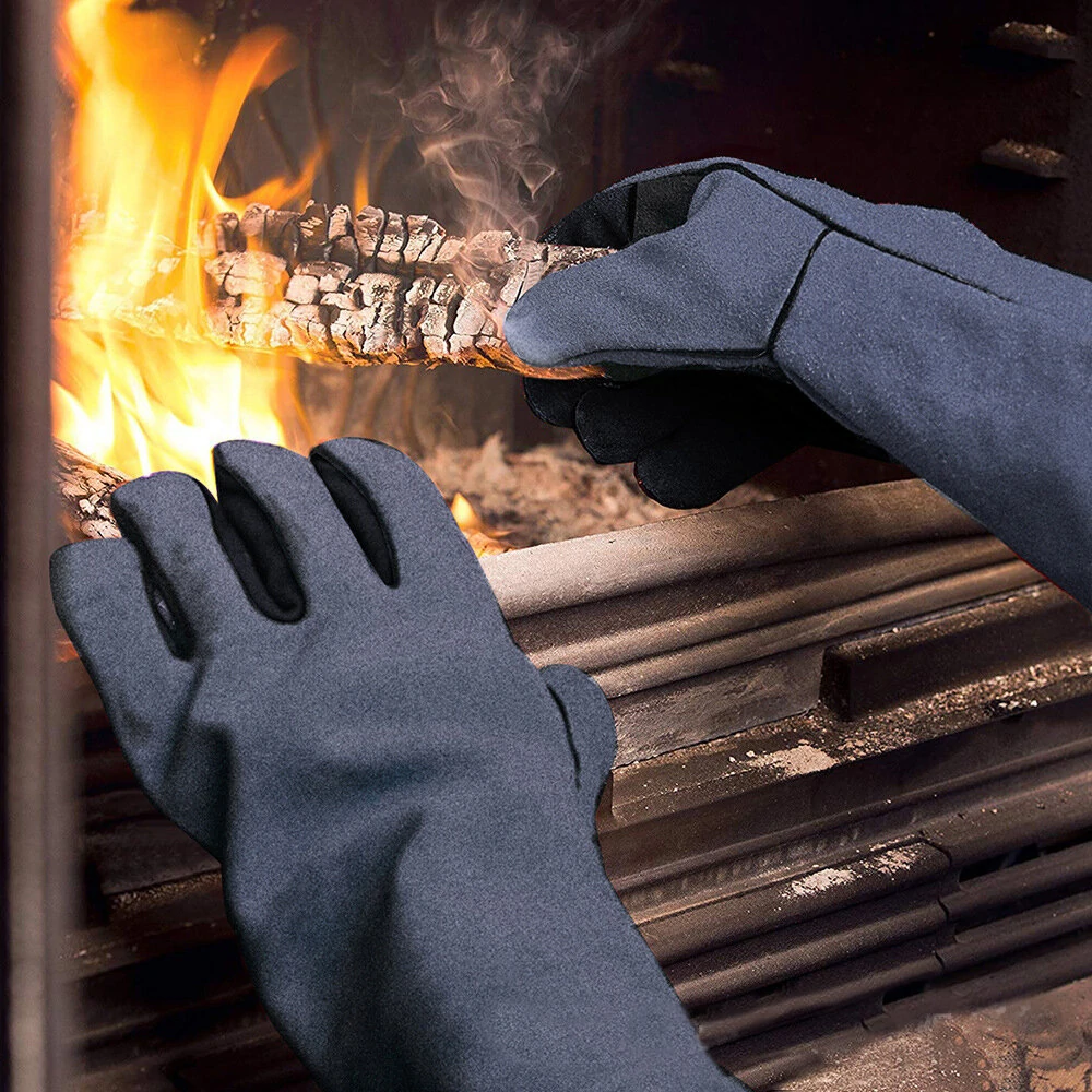 Cowhide Welding Gloves - High Heat & Wear Resistance | Long Insulating Welder Gloves - Image 4