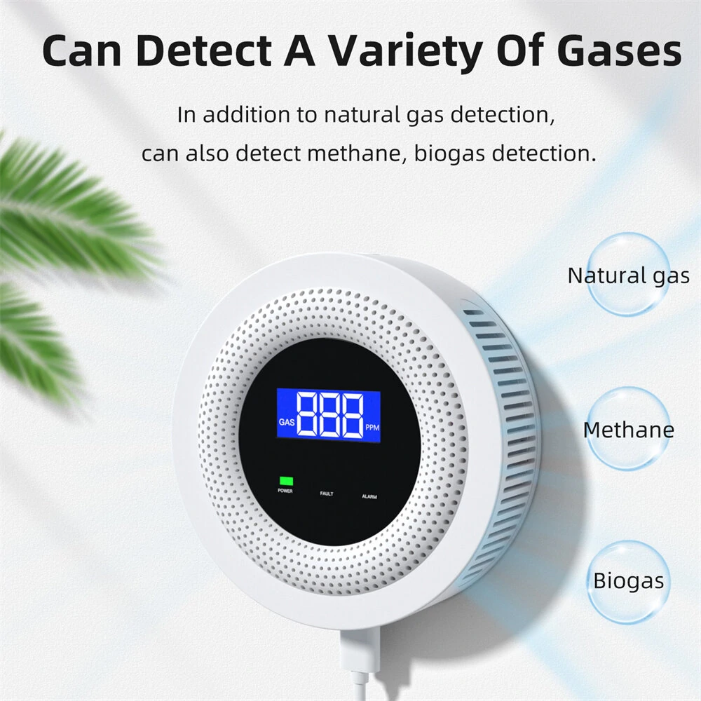 WiFi Gas Leak Detector | Digital Display & Voice Alert | Methane Natural Gas - Image 3