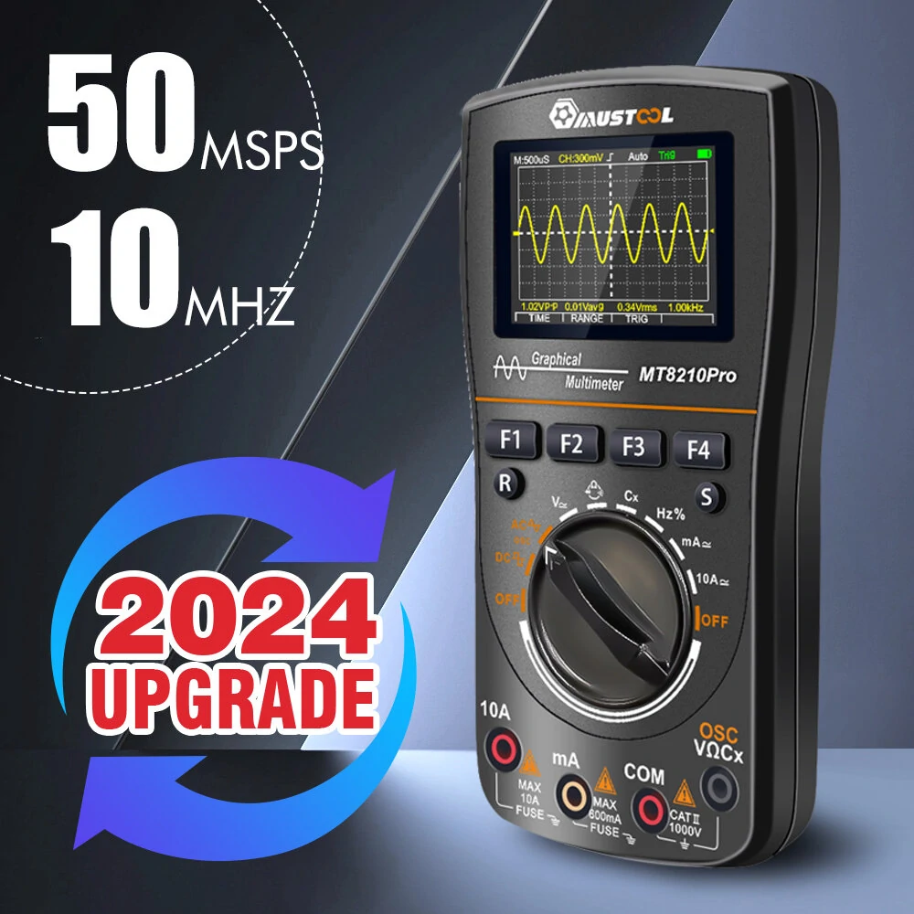 Mustool MT8210PRO Oscilloscope | 10MHz Bandwidth 50Msps | Auto & Sleep Function - Image 2