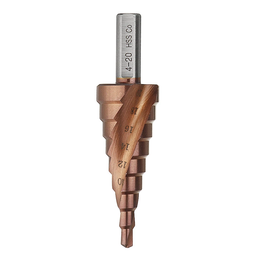 Drillpro M35 Cobalt Step Drill Bit - 4-32mm Triangle Shank - Spiral Flute - Image 5