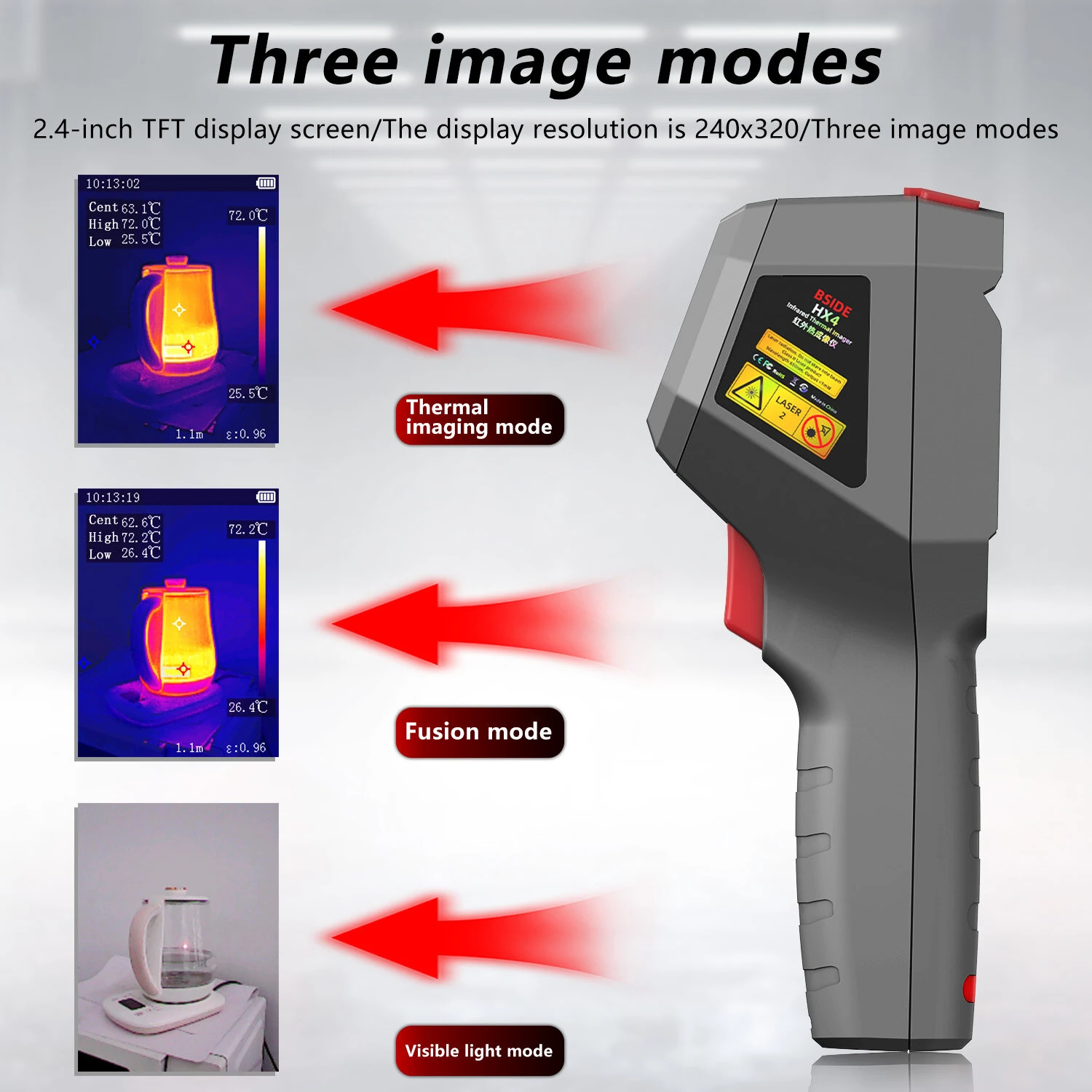 BSIDE HX4 Infrared Thermal Imager | 240x320 Resolution -20°C to 550°C | Portable Professional Thermal Camera - Image 3