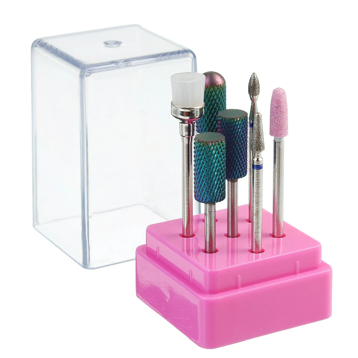 7Pcs Nail Art Drill Bits - Electric Manicure Tool with Polishing Grinding Heads - Image 5