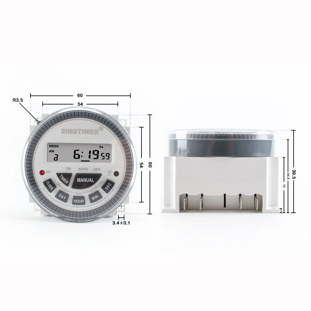 TM-619sH Digital Programmable Timer Switch - 10A Weekly - Replaceable Battery - Image 2