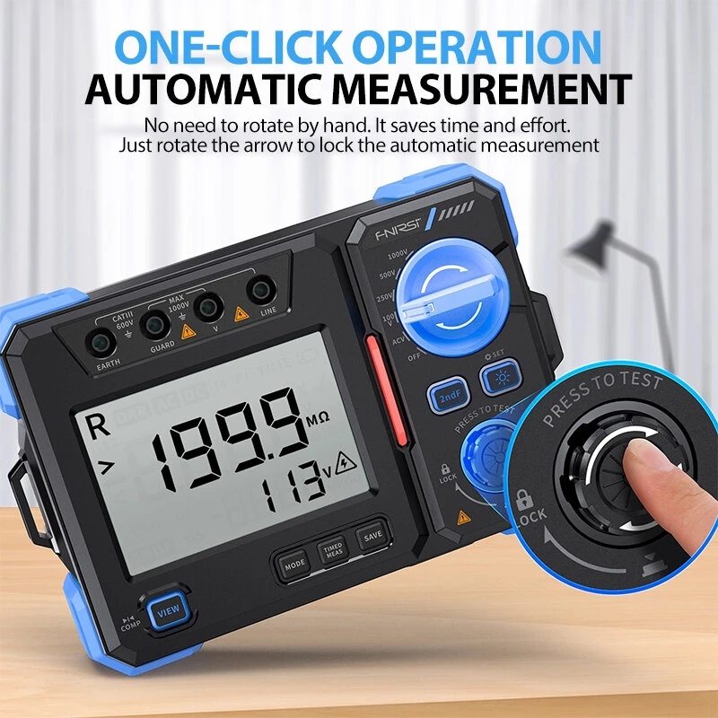 FNIRSI MRT1050 Insulation Resistance Tester - 100V to 1000V AC/DC Voltage Meter - Image 3
