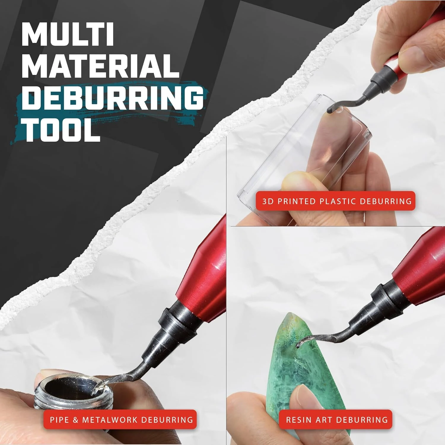 Deburring Tool with 10 Steel Blades | Ergonomic Aluminum Handle for Metal, PVC, 3D Prints - Image 5