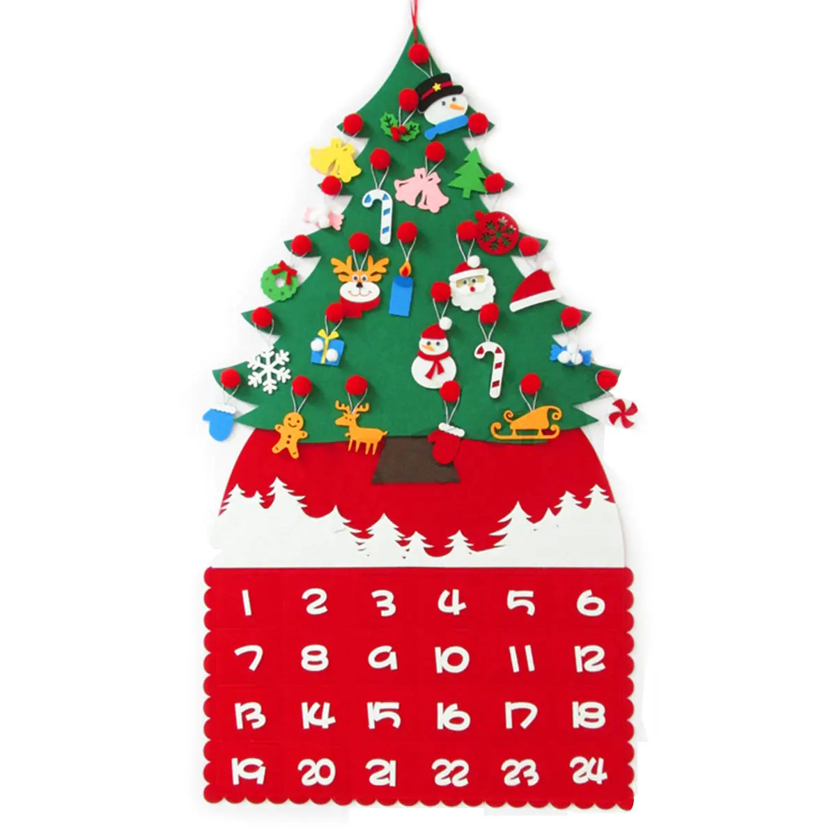 Felt DIY Christmas Tree Advent Calendar - Craft Toy & Hanging Decorations - Image 2