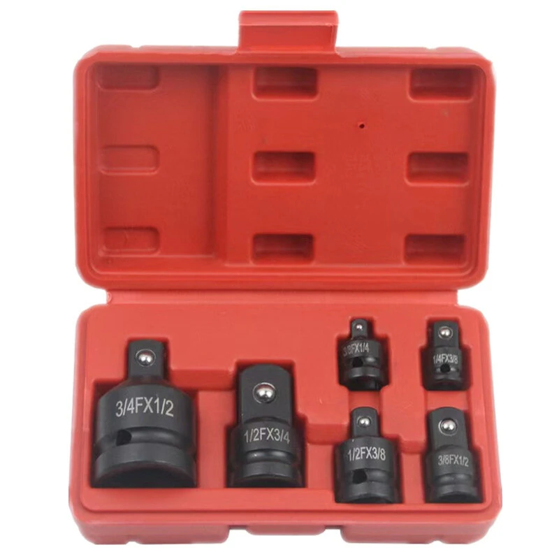 Socket Adapter Set - Chrome Molybdenum Steel - Impact Driver & Ratchet Tool - Black Oxide Finish - 6pc - Image 2