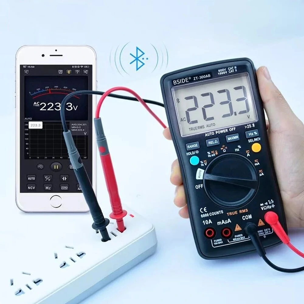 BSIDE ZT-300AB True RMS Digital Multimeter - Wireless Ammeter & Capacitor Tester - Image 4