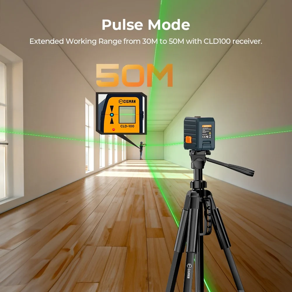 CIGMAN CM-G01 Green Laser Level - 2 Lines Self-Leveling | IP54 Water Resistant - Image 3