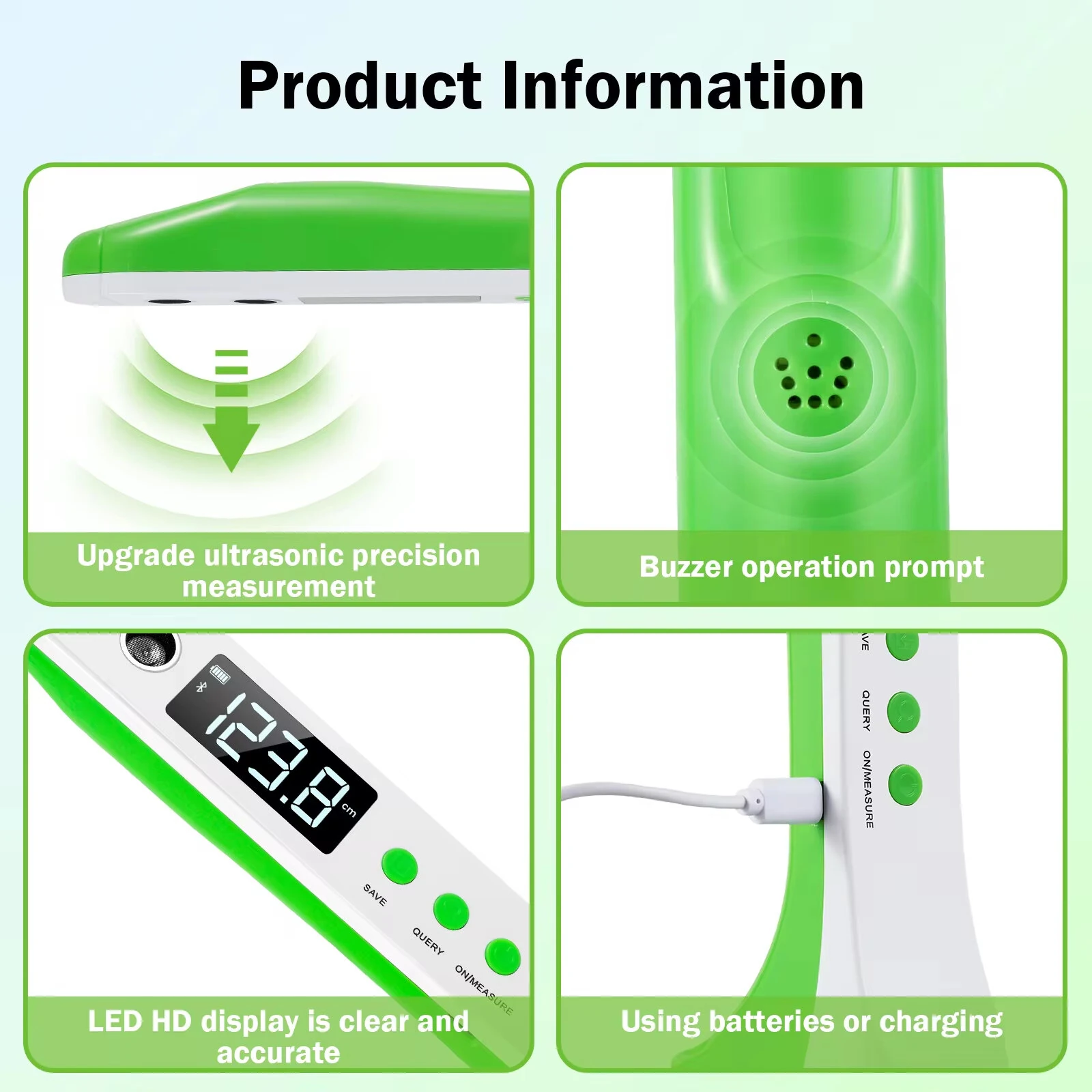 Portable Digital LED Height Measuring Stadiometer - Rechargeable, 11.8-86.6in, Real-time Temperature | Easy Home & Travel Use - Image 3