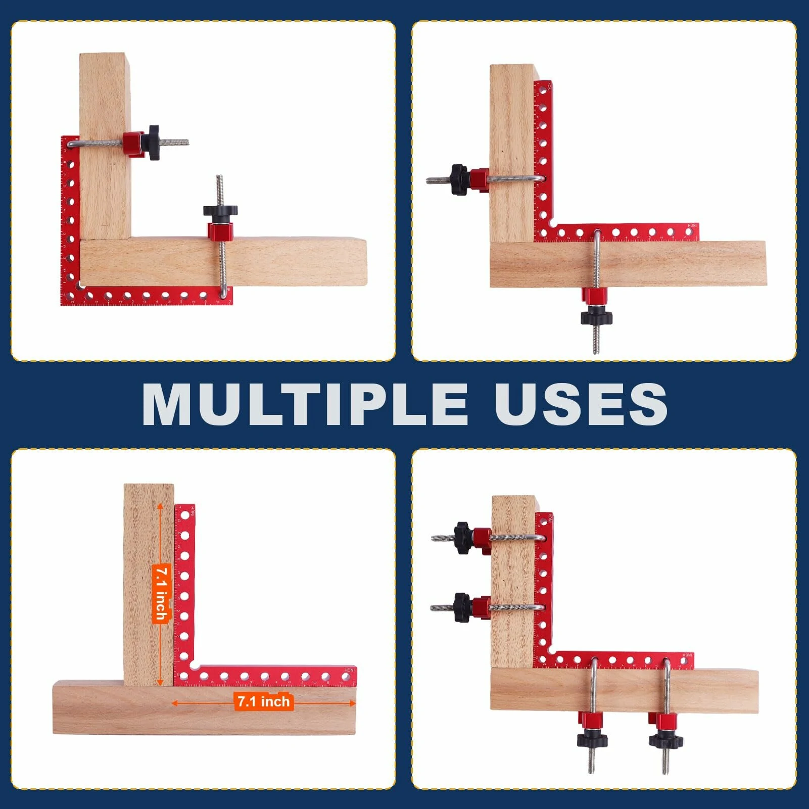 2PCS 180mm Aluminum Alloy Right Angle Clamps | 90 Degree Corner Clamping Tool for Woodworking & Picture Frames - Image 5