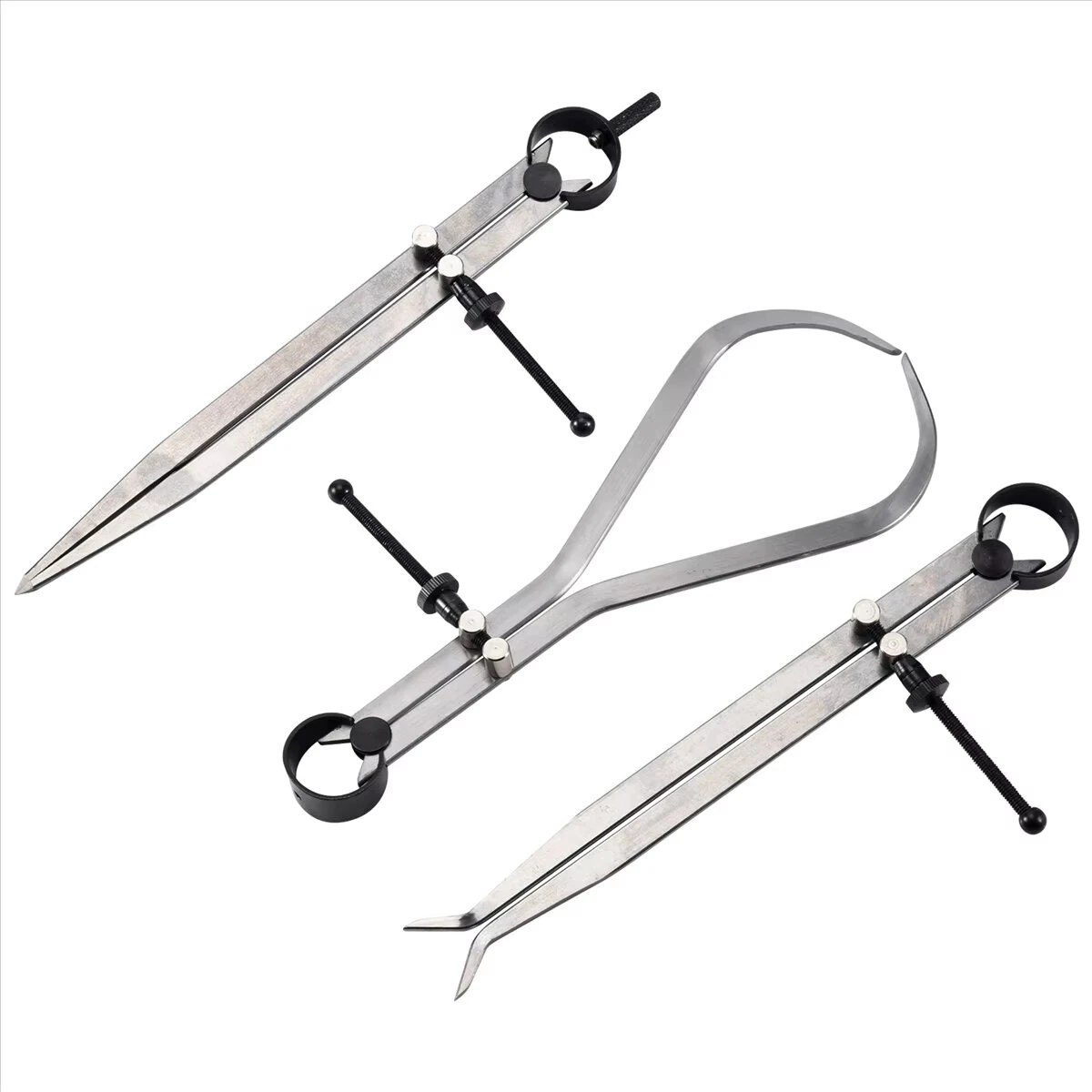3pcs 8-Inch Spring Caliper Set | Internal Measuring Type with Flat Legs | Carbon Steel Machinist Tool - Image 5