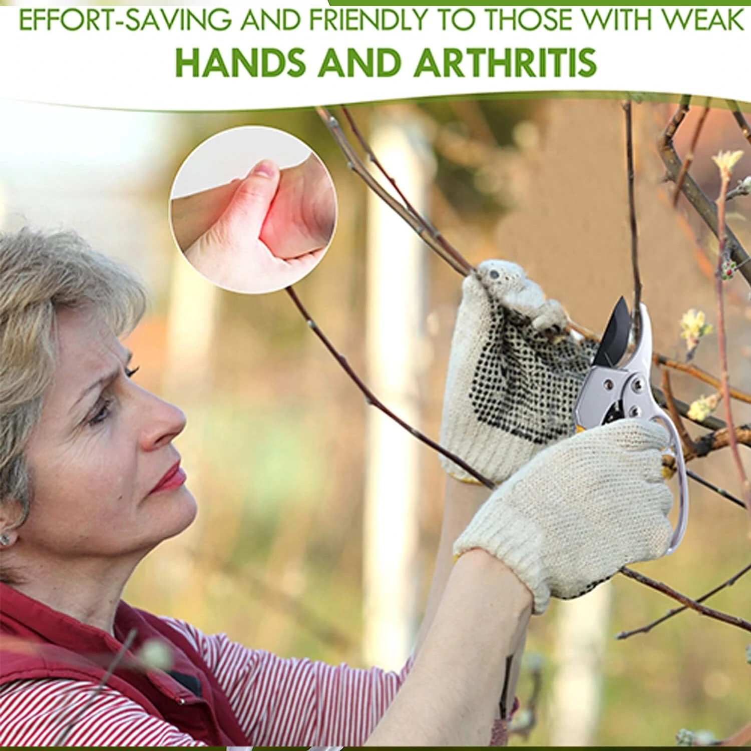 Gardening Shears for Arthritis & Weak Hands - Heavy-Duty Pruning Shears | Ideal Garden Gift - Image 5