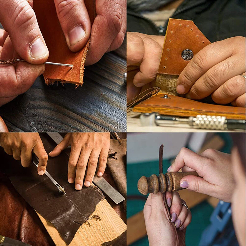 Leather Tool Kit - 366 Pieces DIY Artwork Embossing & Rivet Kit | 54 Tools - Image 4