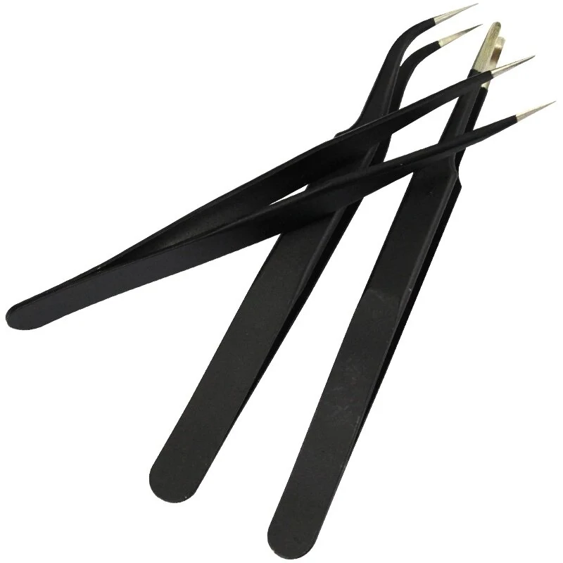 LAOA 3 in 1 Stainless Steel Tweezers Set | Point, Curved & Precision Soldering Tools - Image 2