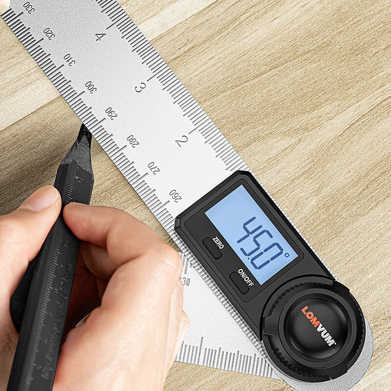 LOMVUM Digital Protractor Angle Ruler | 400mm 360° LCD Goniometer - Metric/Imperial - Image 3
