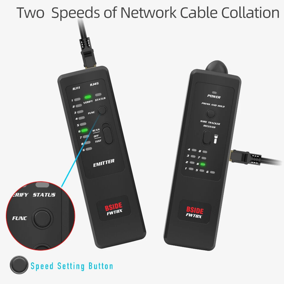 BSIDE FWT8X Network Cable Tracker - RJ11/RJ45 Ethernet Wire Tester & Finder | 60V - Image 4