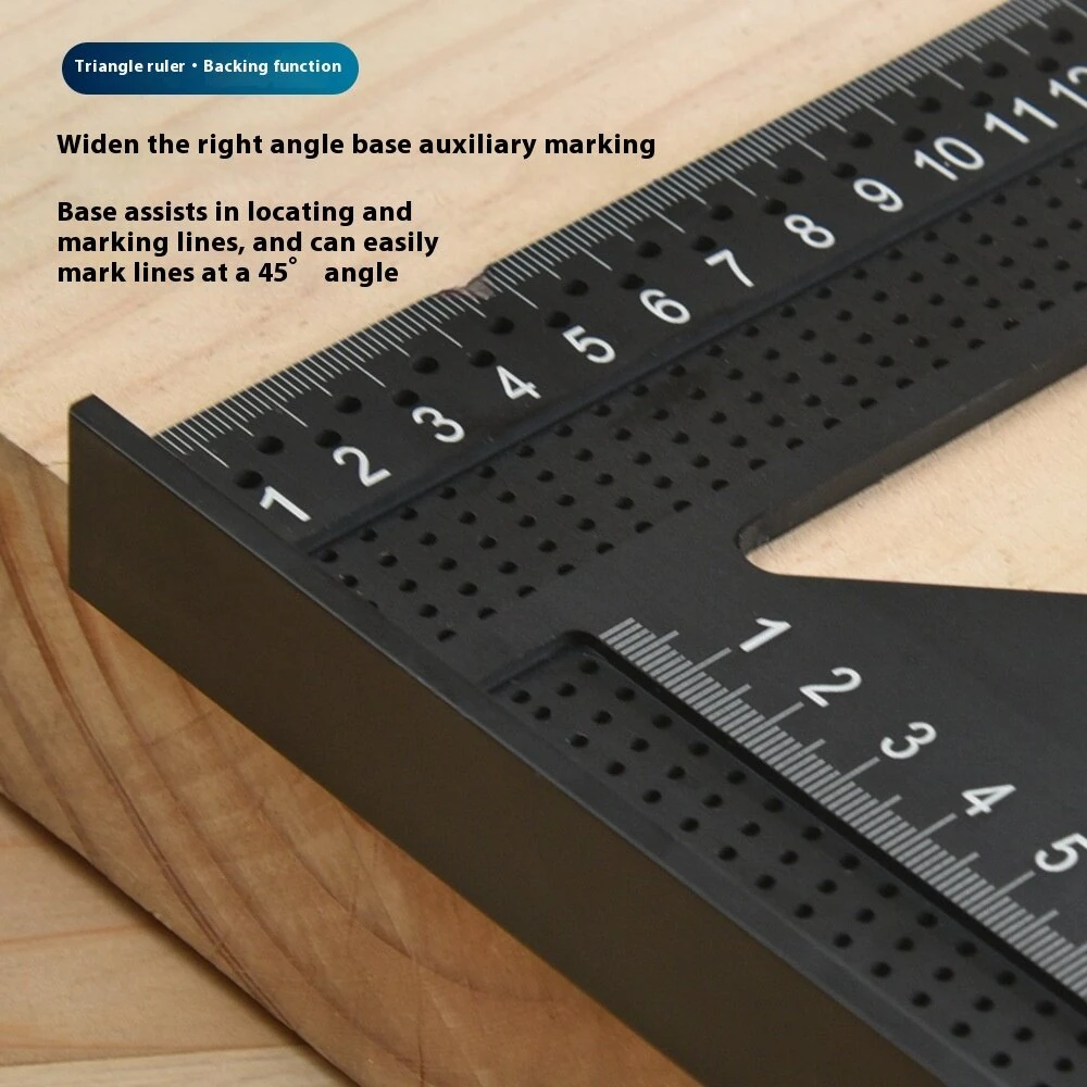 Aluminum Alloy 7 Inch Right Angle Ruler - Metric & Imperial Scale - Carpenter Square - Image 4