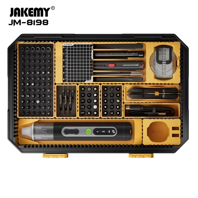 Jakemy JM-8198 135-Piece Repair Tool Kit | CR-V Steel Screwdriver Bits & Modular Handle - Image 4
