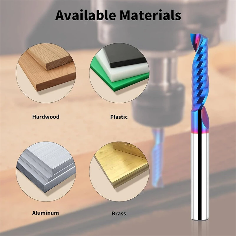 YK20 Alloy CNC Router Bit - 1/4 Inch Shank Spiral Cutter for Aluminum & Brass | 35 Degree Angle - Image 5