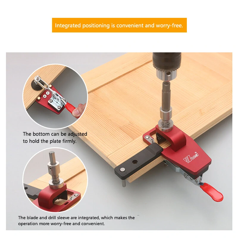 Wnew 35mm Hinge Jig - Aluminum Alloy Drilling Guide for Cabinet Door Installation - Image 5